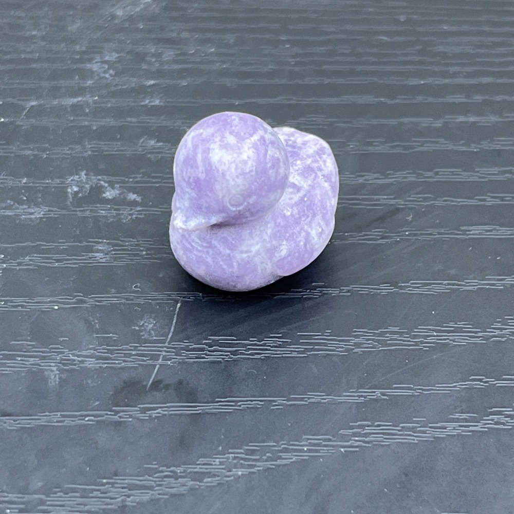 Lepidolite Carved Duck Purple Mica Crystal Gemstone Figurine